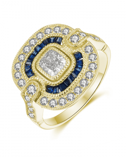 SAPPHIRE DIAMOND RING (TR3758)